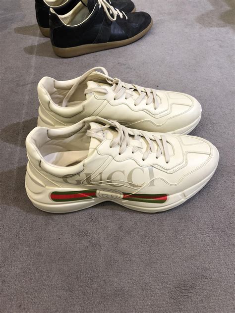 rhyton gucci sneakers replica|gucci rhyton mixed media sneakers.